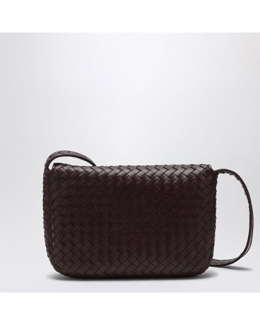 Bottega Veneta Brown Braided Leather Shoulder Bag Mahogany for men