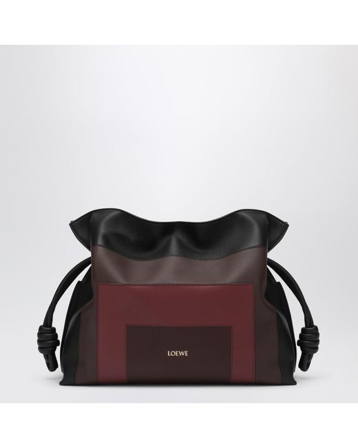 Loewe Brown Medium Flamenco Clutch Bag/Burgundy