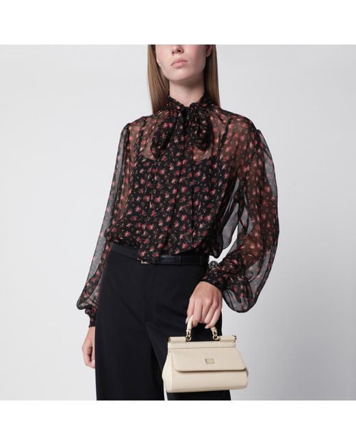 Dolce & Gabbana Natural Small Sicily Top-Handle Bag