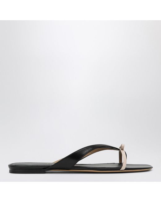 Ferragamo Black Mini Bow Flip-Flop And Powdery Regular Fit