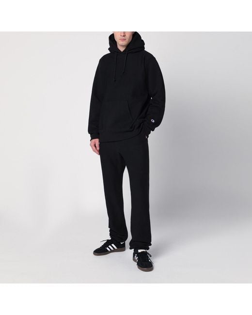 Champion Black Cotton Hoodie for men