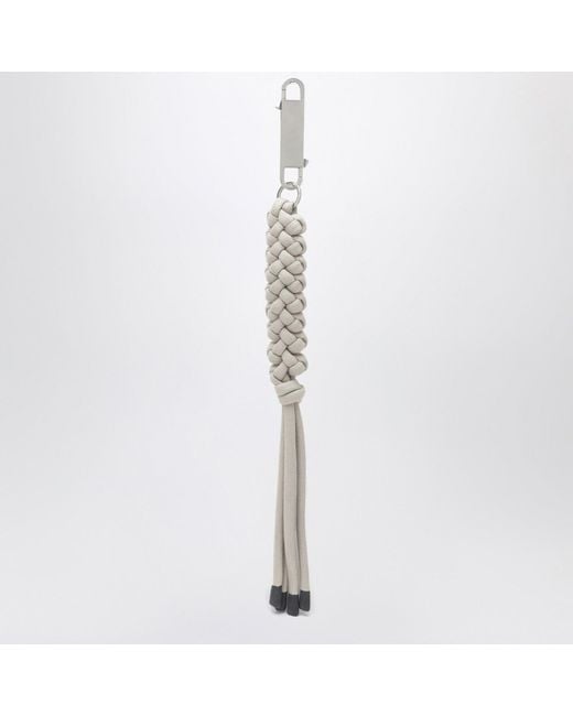 Moncler White Interwoven Key Holder for men