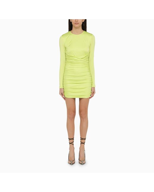DSquared² Yellow Short Lime Dress With Draping