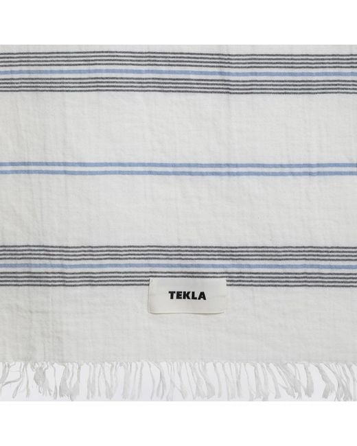 Tekla Gray Beach Towel With Striped Pattern for men