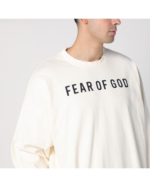 Fear Of God White Long-Sleeved Thunderbird T-Shirt for men