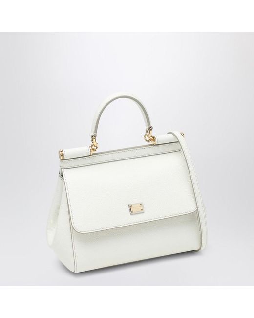 Dolce & Gabbana White Mittlere Weiße Sicily Handtasche