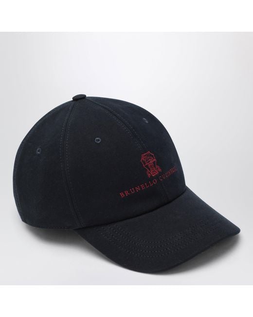 Brunello Cucinelli Blue Baseball Cap for men