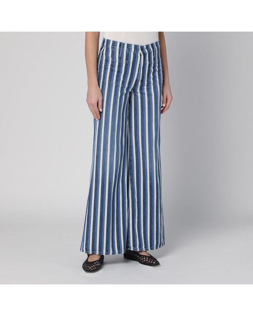Mother Blue Jeans The Patch Pocket Twister Sneak Striped