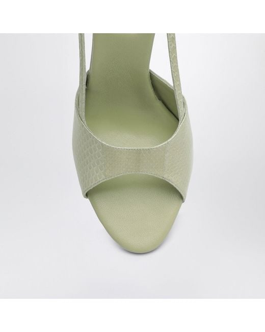 Miu Miu Metallic Pistachiocolored Ayers Slingback Sandals