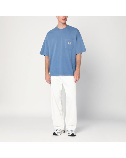 Carhartt Blue S/S Hudson Pocket T-Shirt for men