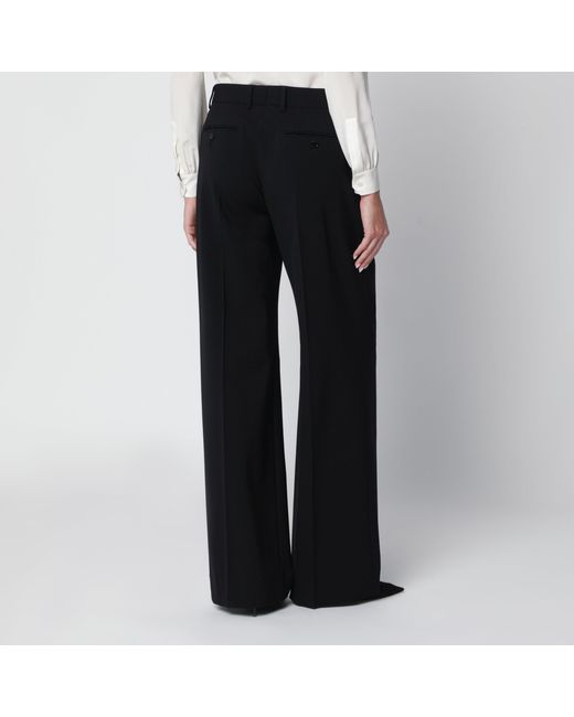 Dolce & Gabbana Black Double Pinch Virgin Wool Trousers