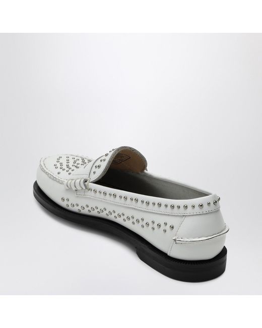 Sebago White Classic Dan Loafer With Studs