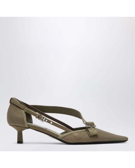 Prada Green Canvas Pumps