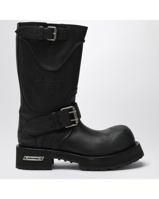 Balenciaga Black Venom Boots In Calf Leather for men