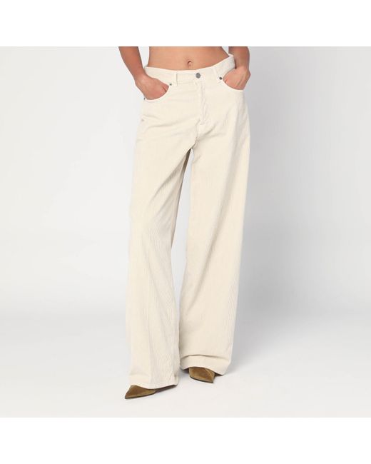 Haikure Natural Wide Ecru Corduroy Trousers