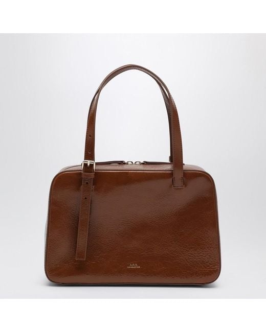 Borsa virginie box color caffè in pelle di A.P.C. in Brown