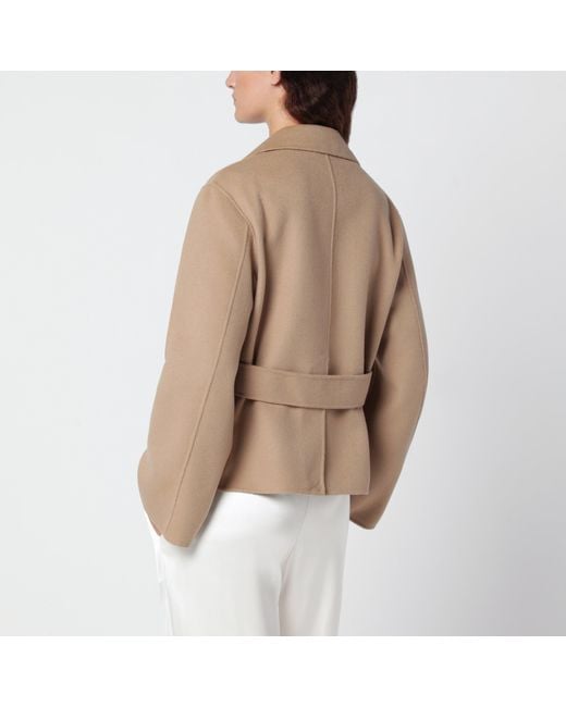 Weekend by Maxmara Natural Camel Wool Crop Jacket
