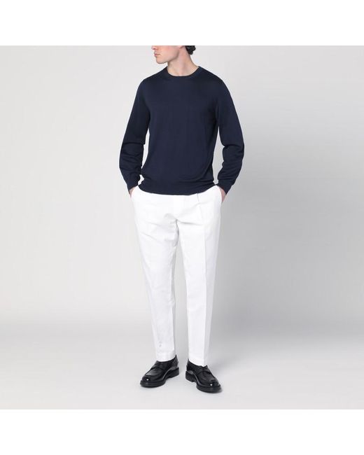 Maglione in cotone di Brunello Cucinelli in Blue da Uomo
