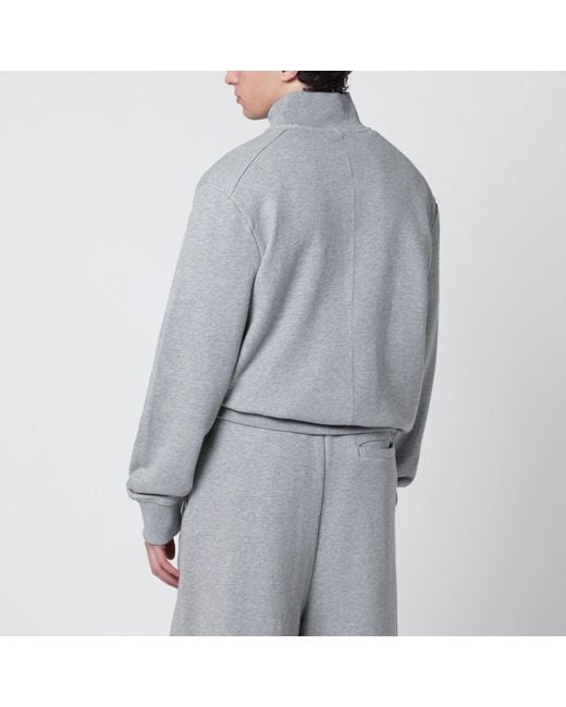 Entire studios Gray Cotton Buttoned Sweater for men