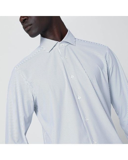 Xacus White Striped Tailor Fit Shirt for men