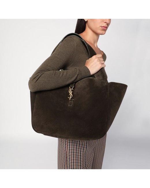 Sac Le 5 À 7 Bea En Daim Vert Mousse Saint Laurent en coloris Black