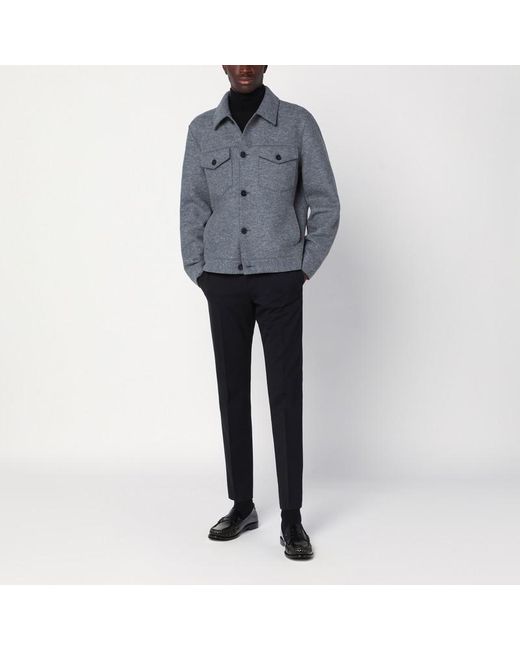 Harris Wharf London Gray Light Wool Jacket for men