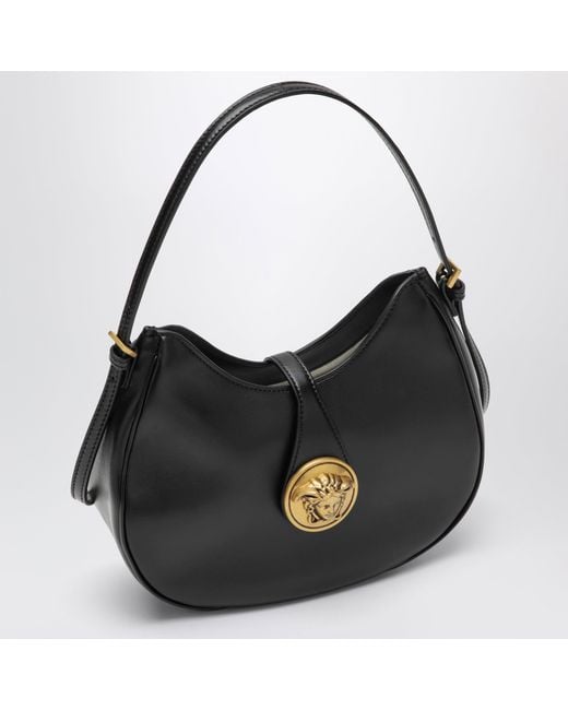 Versace Black Emblème Nappa Hobo Bag