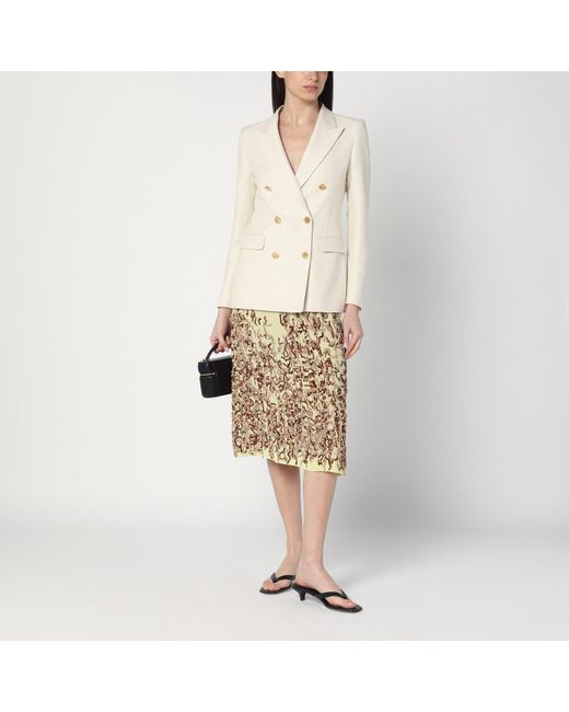 Tagliatore Natural Double-breasted Jacket In Cotton Blend