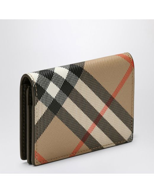 Burberry Natural Card And Business Card Holder Check Sand for men