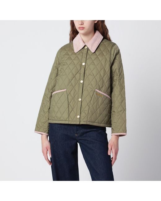 Barbour Natural Liddesdale Cropped Icons Quilted Jacket