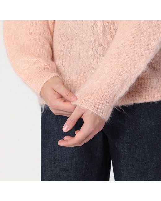 Auralee Pink Mohair And Wool Jumper for men