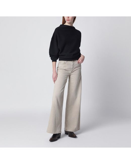 6397 Black Draped Sweatshirt