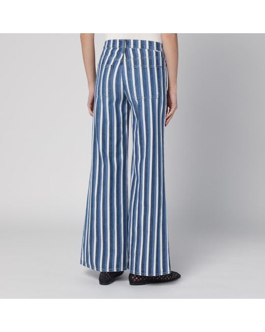 Mother Blue Jeans The Patch Pocket Twister Sneak Striped