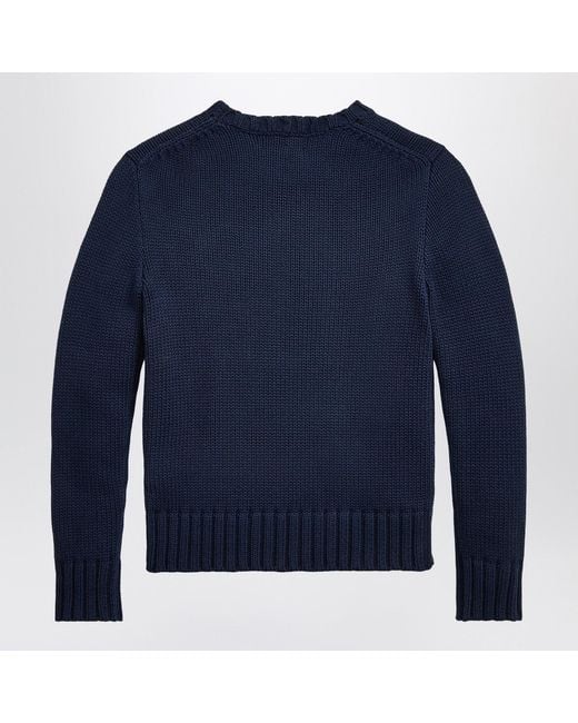 Polo Ralph Lauren Blue Sweater With Flag Intarsia for men