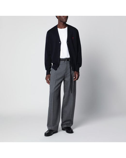 AMI Blue Ami De Coeur Cardigan for men
