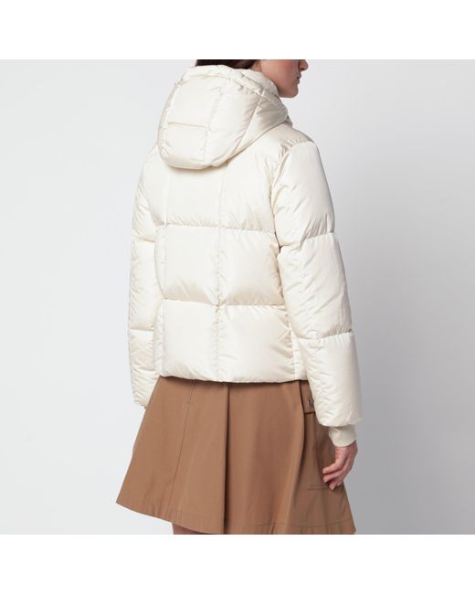 Moncler Natural Ivory Nylon Down Jacket
