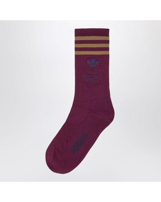 adidas x Brain Dead Purple Maroon Socks With Logo for men