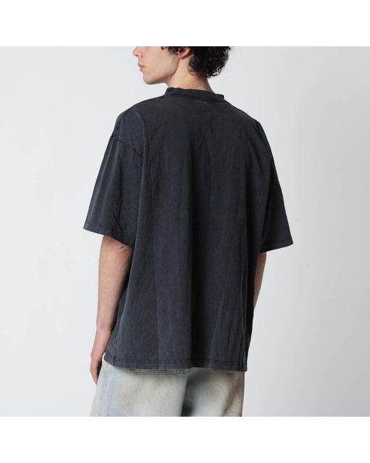 Balenciaga Black Washed Crayon Logo Fit T-Shirt for men