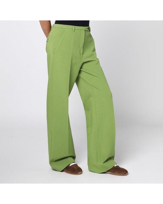 Pantaloni verdi in maglia punto stoffa di Miu Miu in Green