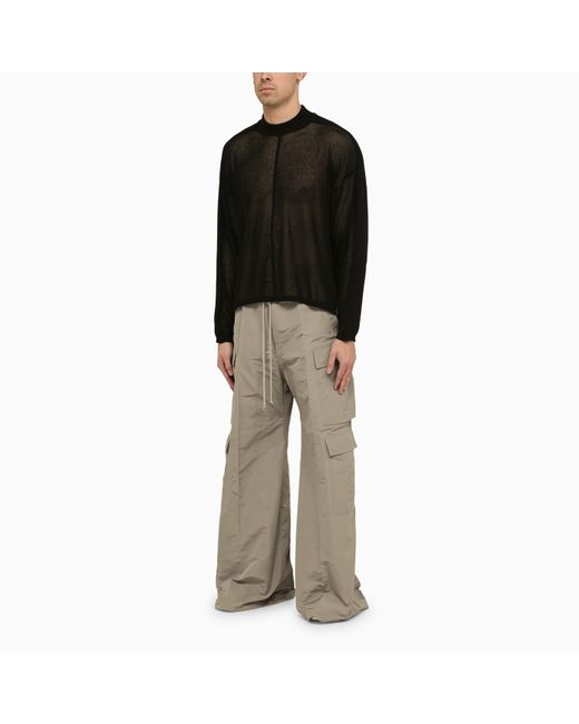 Rick Owens Black Semi-transparent Cotton Jersey for men