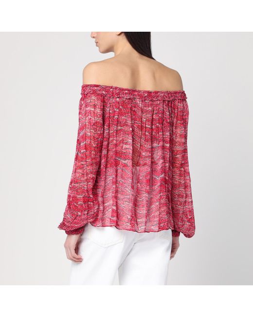 Isabel Marant Red Isabel Marant Ã‰Toile Top Vutti With Print
