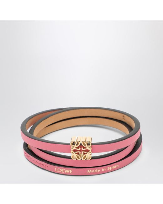 Loewe Red Sunset Calfskin Twist Bracelet
