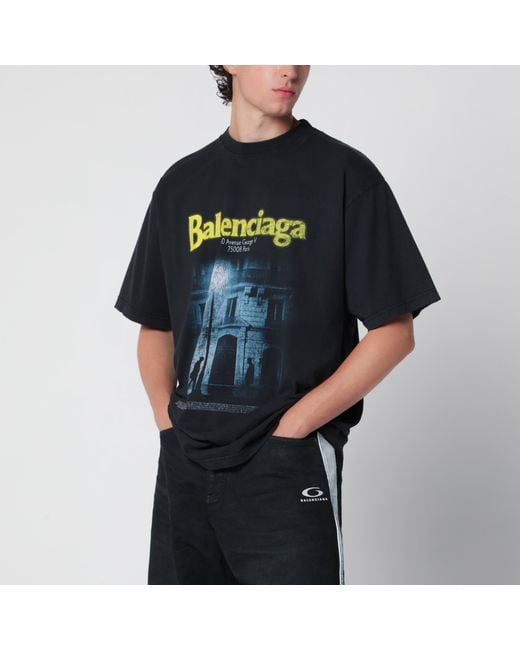 Balenciaga Black The Address Regular-Fit T-Shirt for men