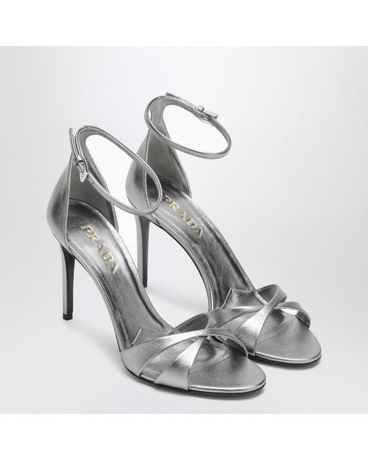 Prada White Heeled Sandals