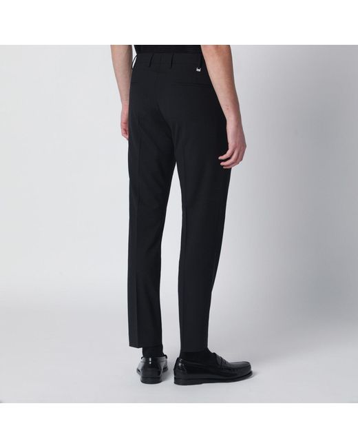 PT Torino Black Wool Blend Trousers for men