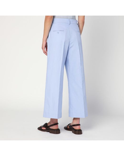 Weekend by Maxmara Blue Cotton And Linen Pants