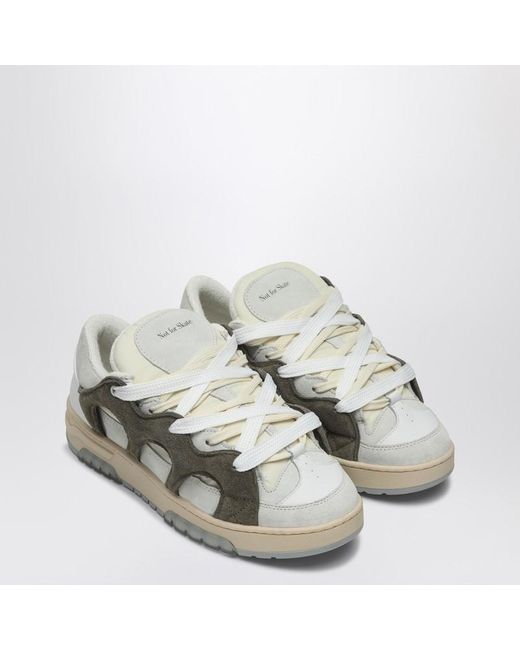 Sneaker model 1 verde scura/bianca in mesh e suede di Santha in Gray da Uomo