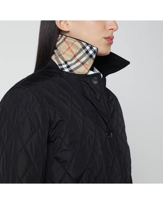 Veste Matelassée Noire Avec Ceinture Burberry en coloris Black
