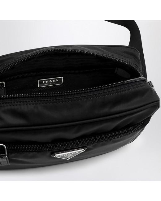 Prada Black Schwarze Umhängetasche Aus Re-Nylon