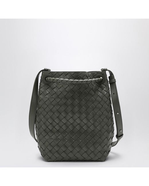 Bottega Veneta Green Andiamo Small Bucket Bag In Pickle Intrecciato